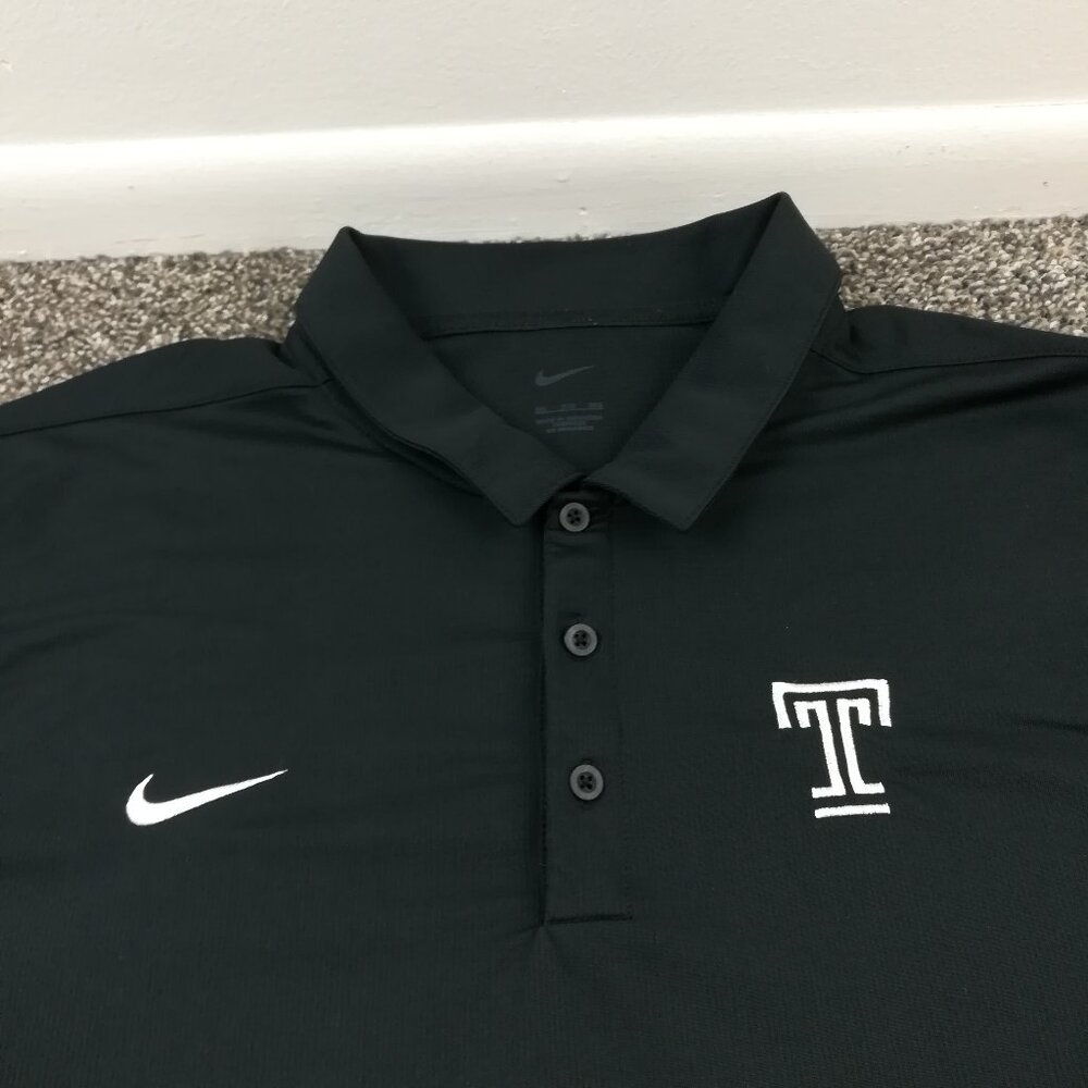 2022 Temple Owls Polo Shirt Nike Dri Fit Black Mens 3XL